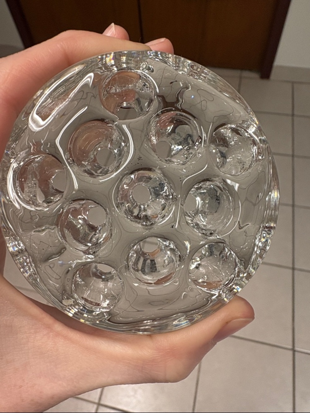 Glass Flower Frog - 11 hole - Free with purchase - Picture 2 of 4